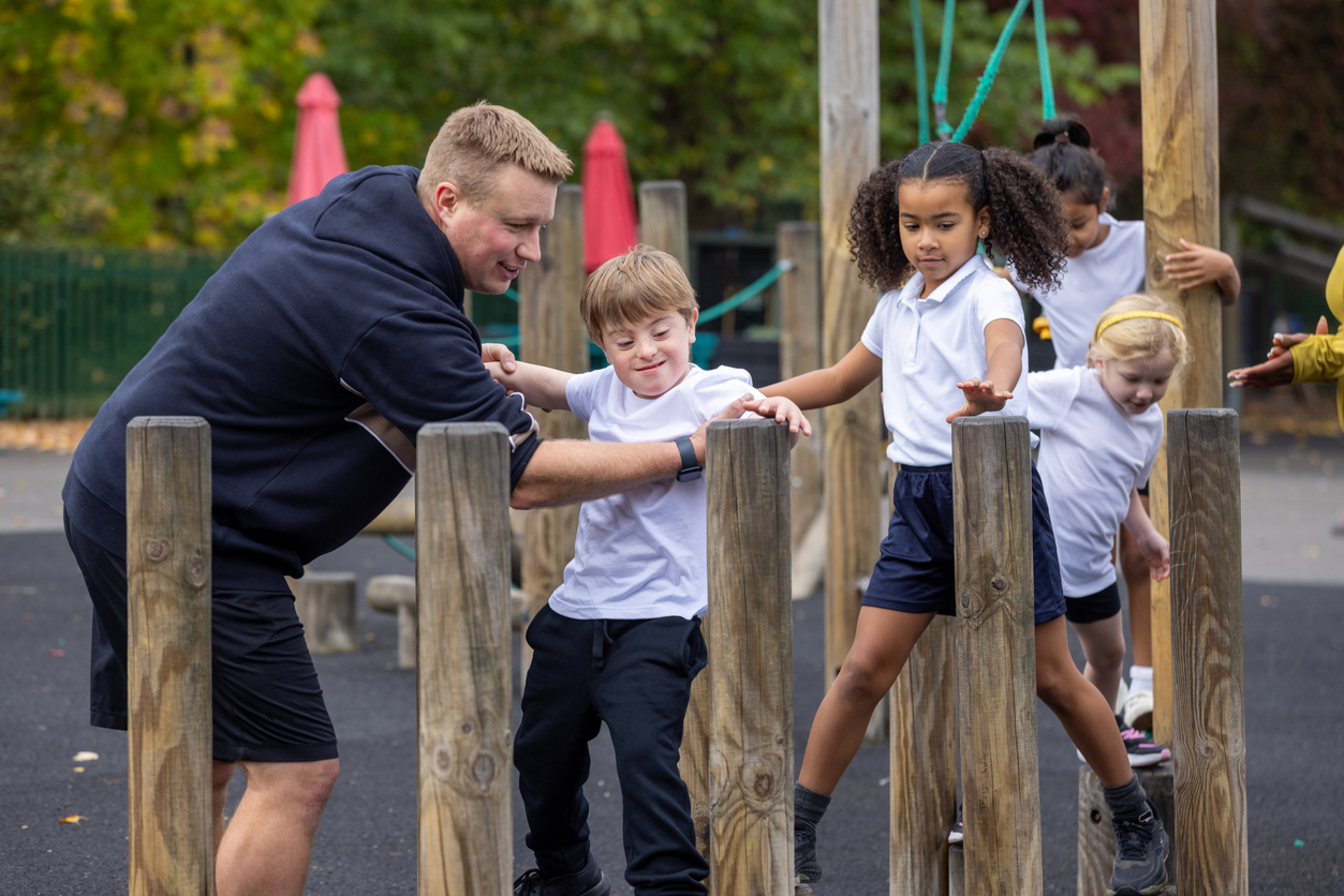 Climbing Course During PE Lesson Positive Behaviour